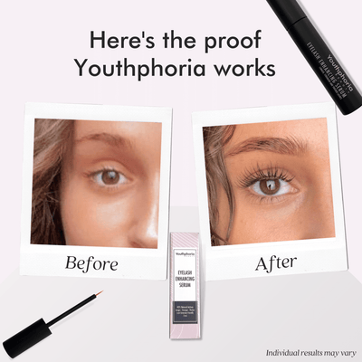 Lash growth serum before and after- Youthphoria Australia