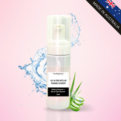 Micellar foaming cleanser that removes makeup and cleanses skin in one step - Made in Australia for gentle daily skincare