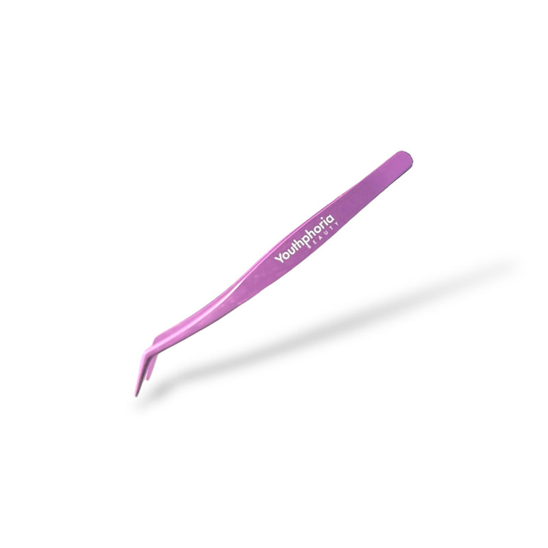 Purple tweezers with 'Youthphoria' branding on a white background