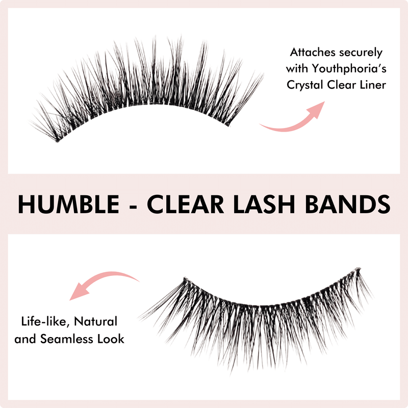 Clear and natural false  strip lash extensions stick on adhesive - Youthphoria Australia