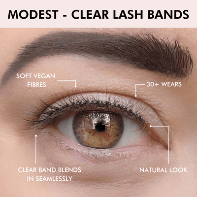 Crystal Clear Elegance - Lightweight and Natural Clear Band Lashes for Effortless Beauty