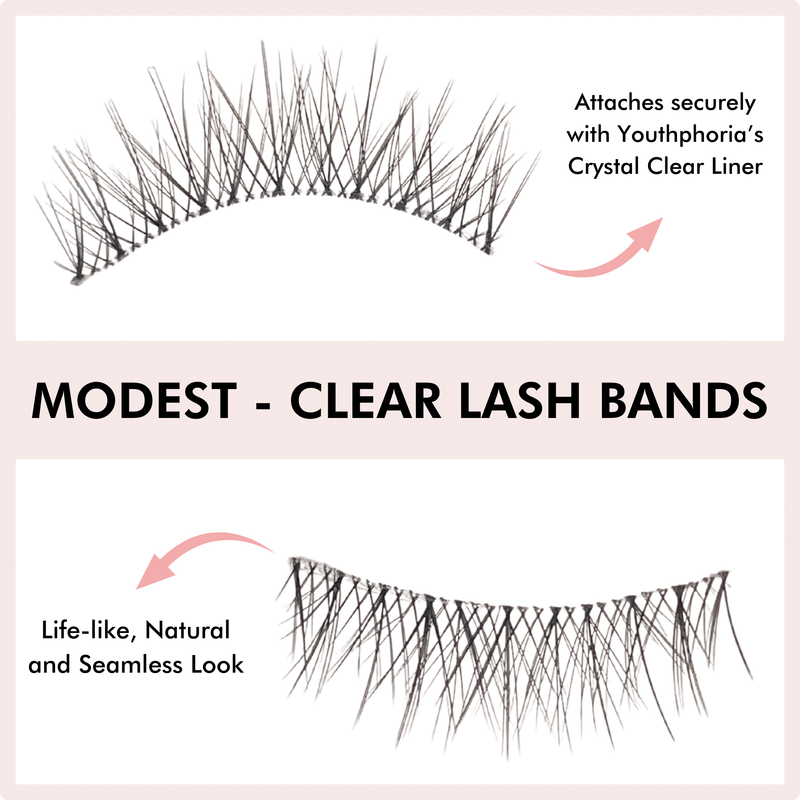 Top Clear Band Lashes - Feather-light & Natural False Eyelashes - Get Glamorous Eyes in Seconds - Youthphoria Australia
