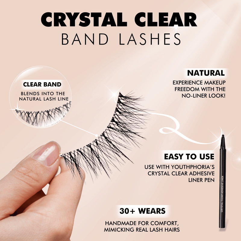 Fantasy clear band lashes with clear eyeliner pen  - Youthphoria Australia